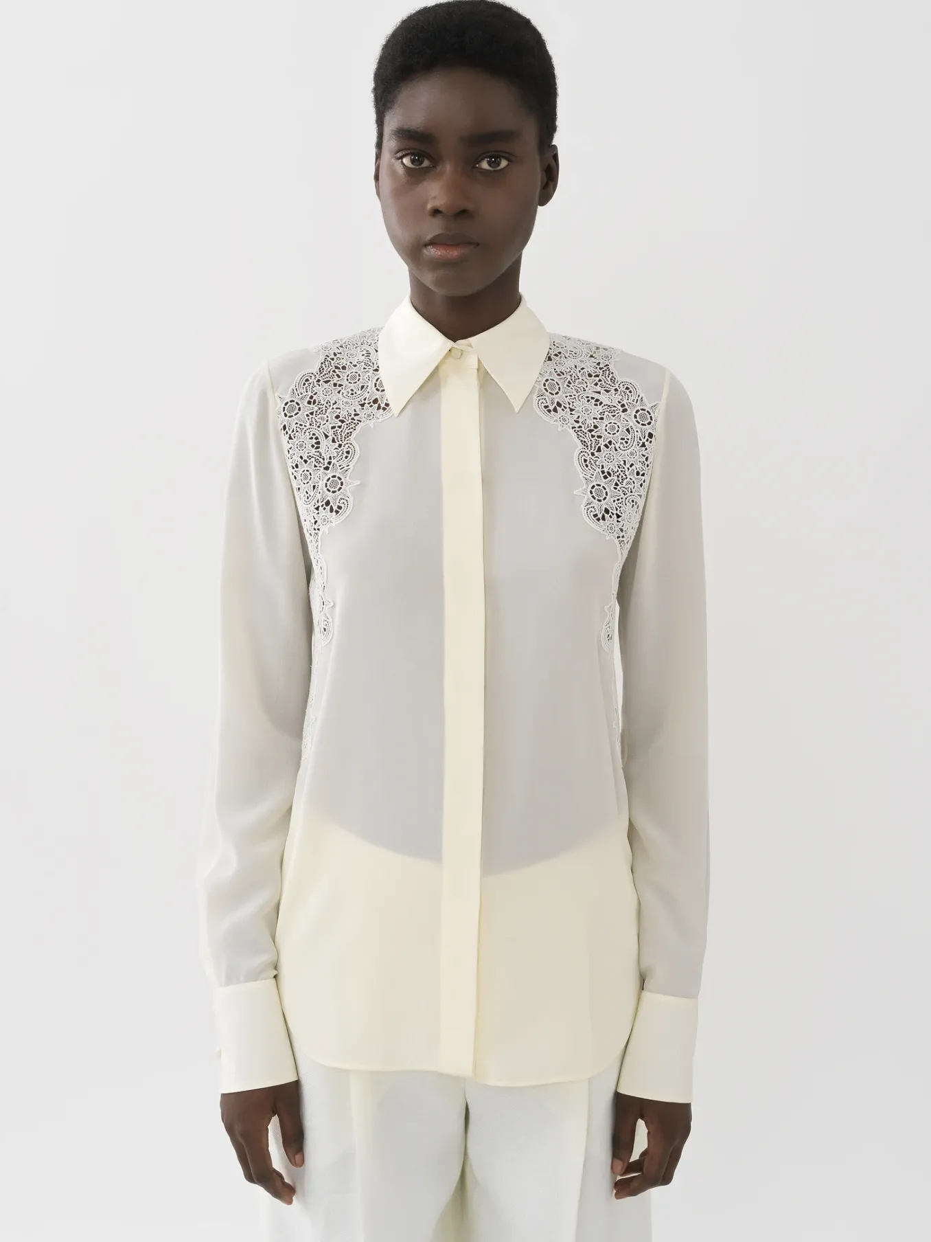 Tops Et Blouses-Chloé Chemise Classique Coconut Milk