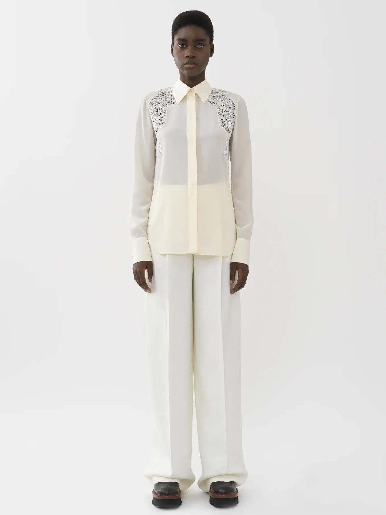 Tops Et Blouses-Chloé Chemise Classique Coconut Milk