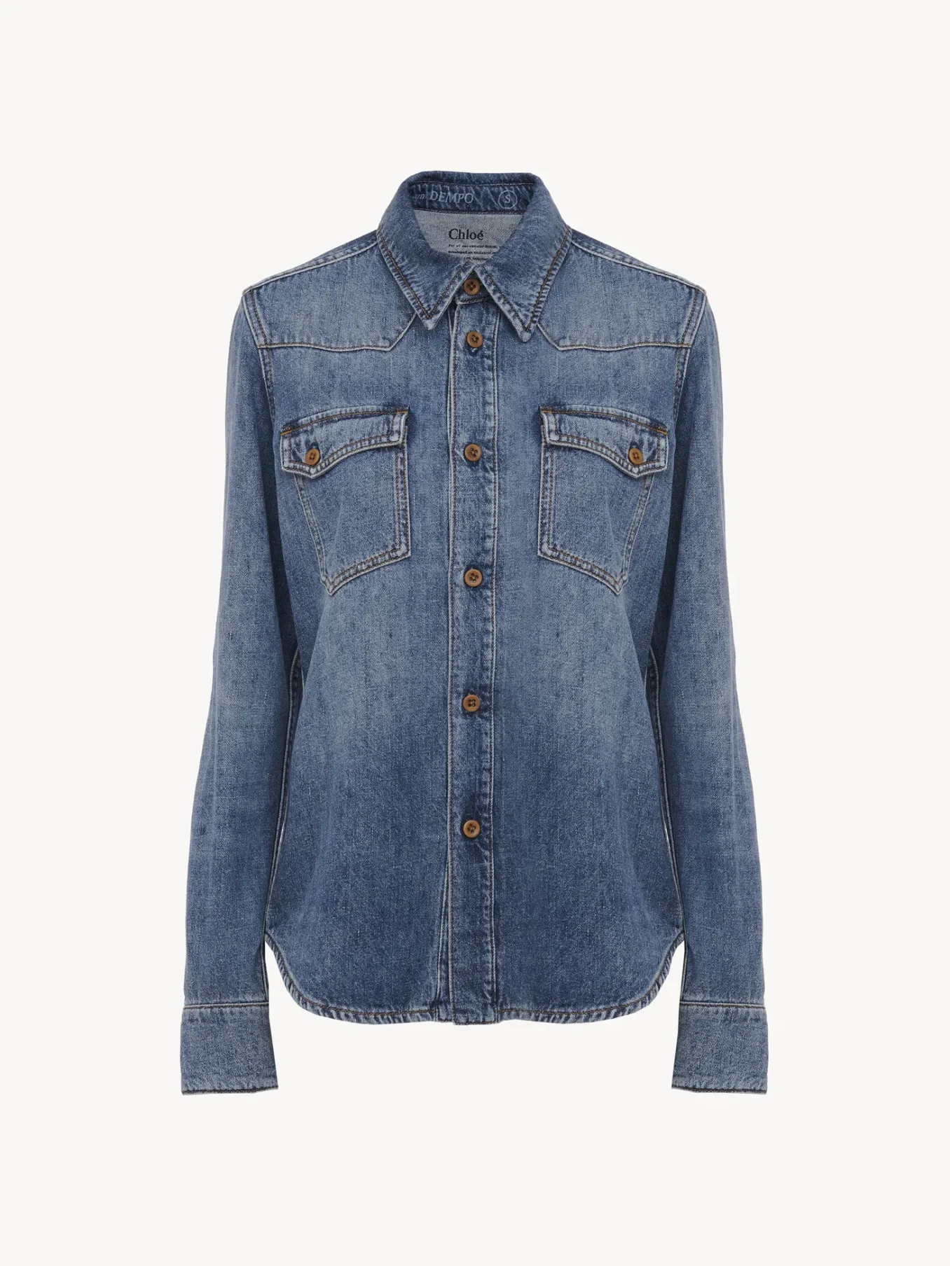 Tops Et Blouses-Chloé Chemise Classique « Dempo » Dusky Blue