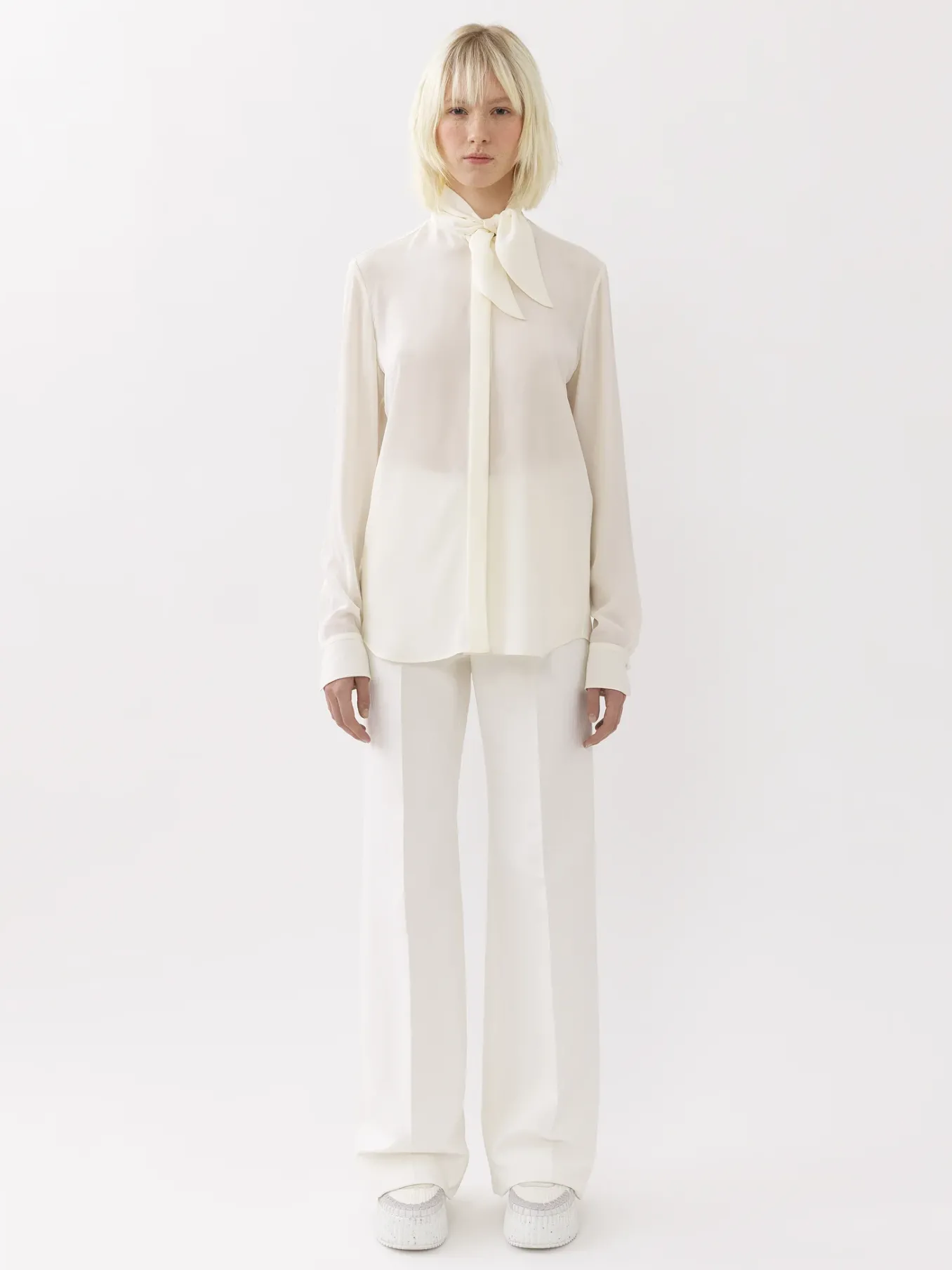 Tops Et Blouses-Chloé Chemise Col Foulard Buttercream
