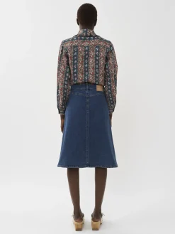 Vêtements-Chloé Chemise Col Volante Multicolor Blue 3