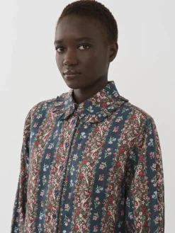 Vêtements-Chloé Chemise Col Volante Multicolor Blue 3