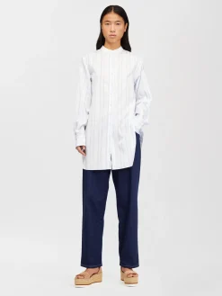 Vêtements-Chloé Chemise Longue Col Mao Hemp