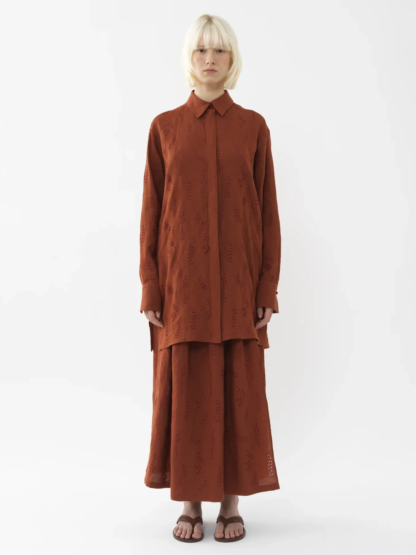 Tops Et Blouses-Chloé Chemise Longue Patricia Chloe X Eres Red Ochre