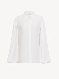 Tops Et Blouses-Chloé Chemise Manches Bouffantes Blanc