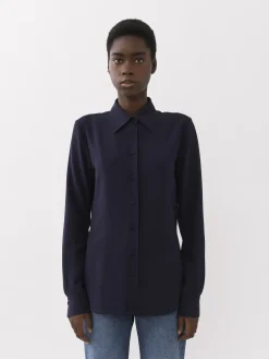 Tops Et Blouses-Chloé Chemise Manches Froncees Dark Denim