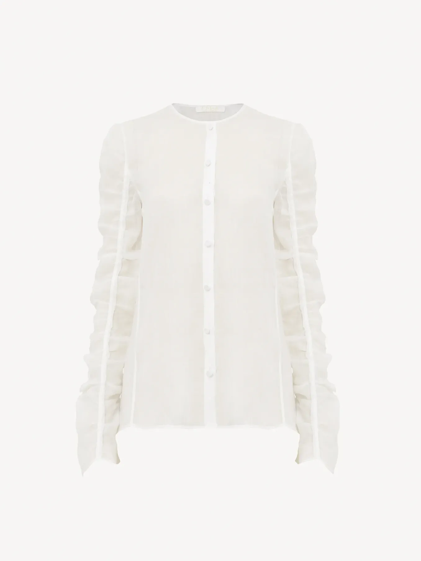 Tops Et Blouses-Chloé Chemise Sans Col Blanc