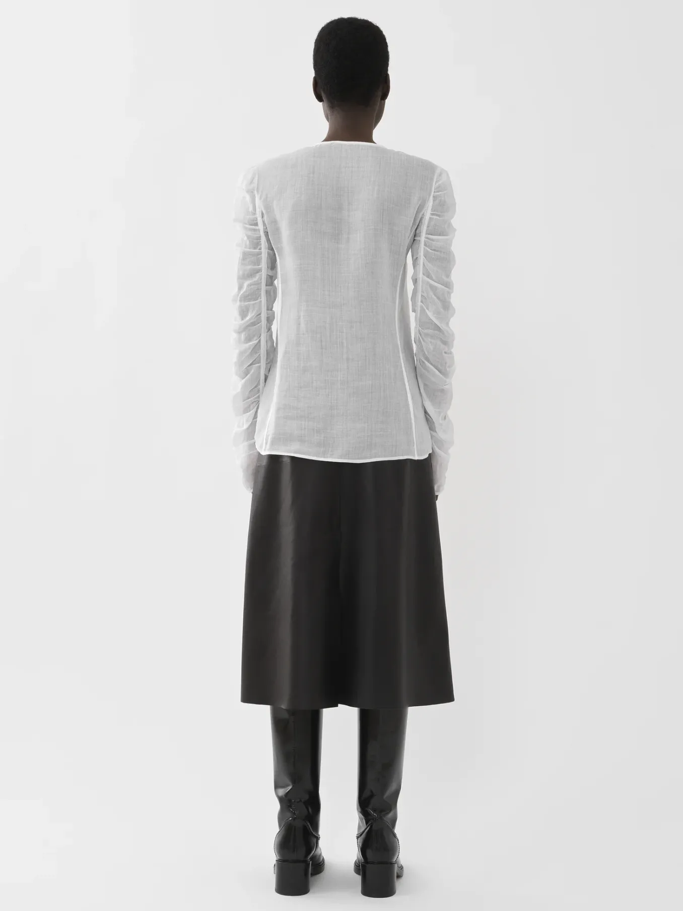 Tops Et Blouses-Chloé Chemise Sans Col Blanc
