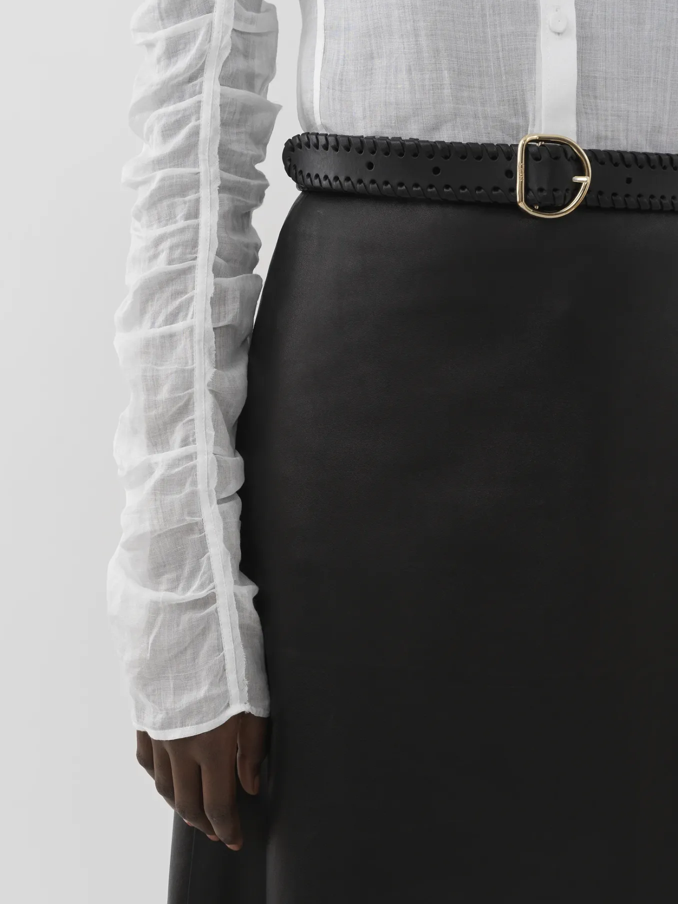 Tops Et Blouses-Chloé Chemise Sans Col Blanc