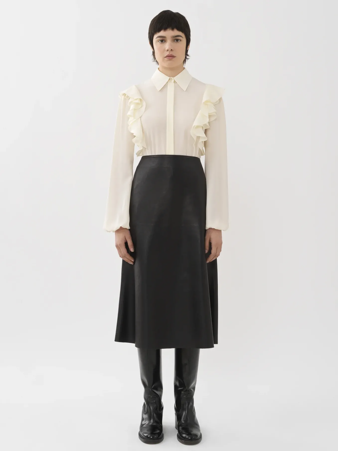 Tops Et Blouses-Chloé Chemise Volantee Coconut Milk