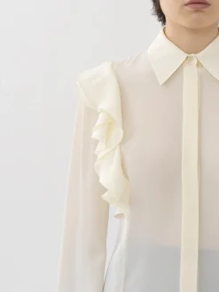 Tops Et Blouses-Chloé Chemise Volantee Coconut Milk
