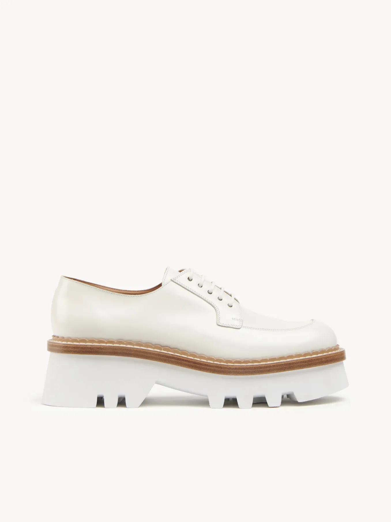 Mocassins Et Chaussures Plates-Chloé Derbies Owena Cloudy White