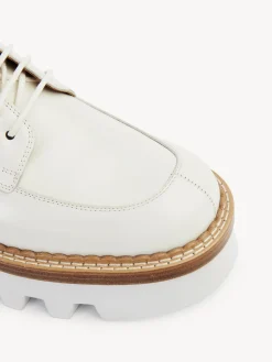 Mocassins Et Chaussures Plates-Chloé Derbies Owena Cloudy White