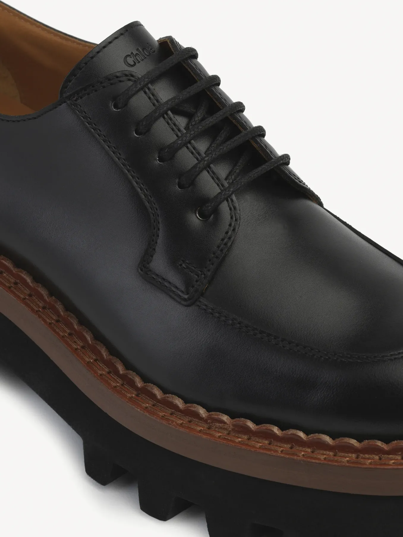 Mocassins Et Chaussures Plates-Chloé Derbies Owena Noir