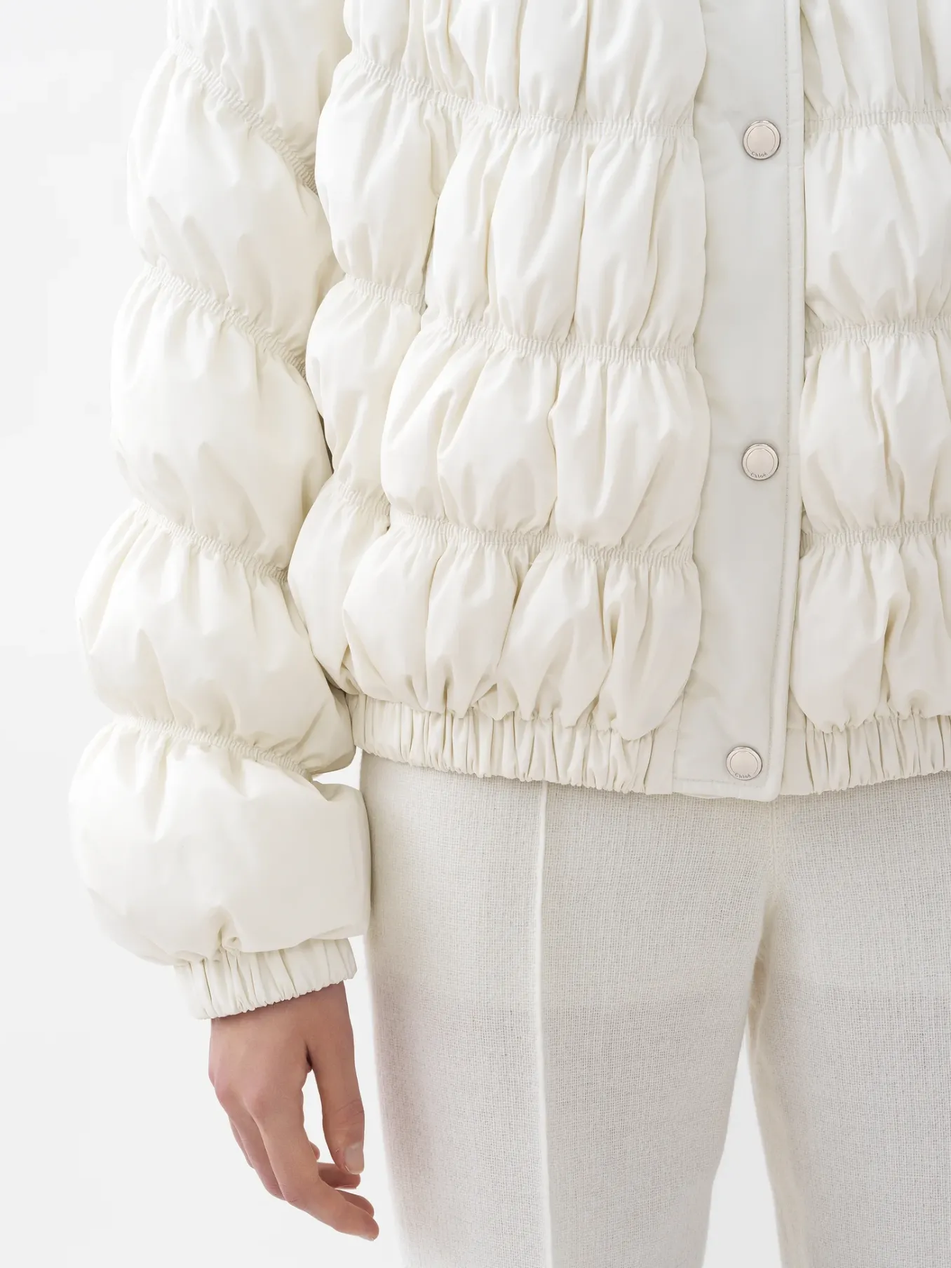 Vestes-Chloé Doudoune Froncee Seedpearl Beige
