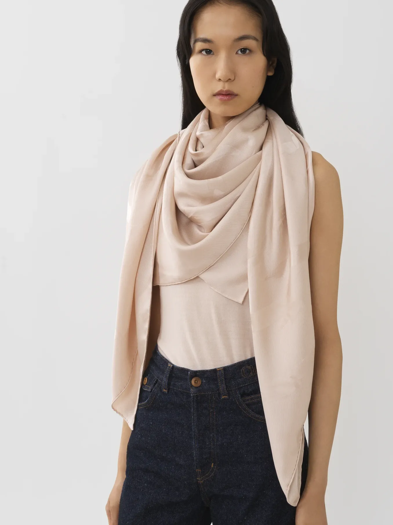 Écharpes Et Accessoires En Soie-Chloé Foulard Light Pink