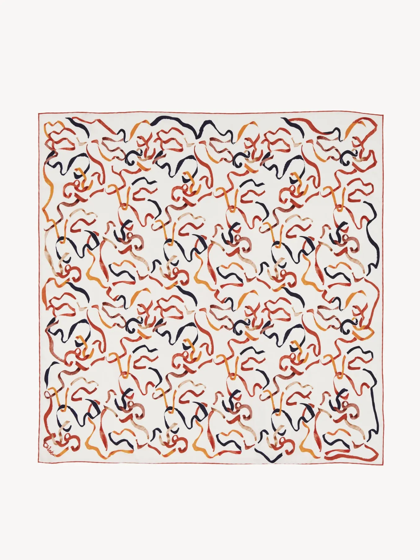 Écharpes Et Accessoires En Soie-Chloé Foulard Rubans Multicolor Red 1