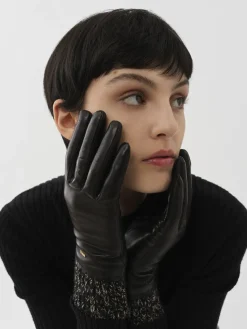 Chapeaux Et Gants-Chloé Gants Jamie Noir