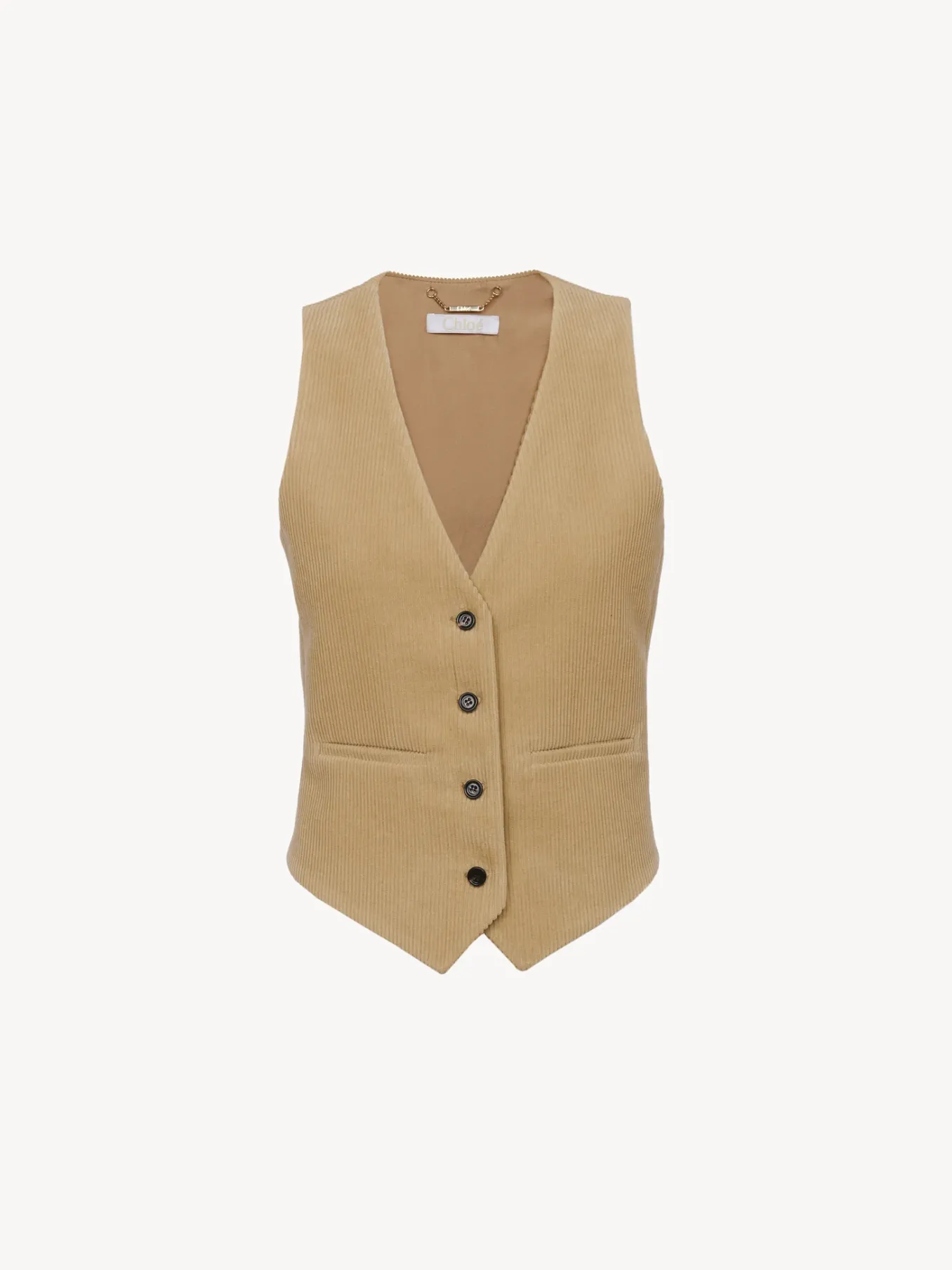 Vestes-Chloé Gilet D'Homme Classique Pearl Beige