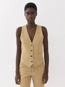 Vestes-Chloé Gilet D'Homme Classique Pearl Beige