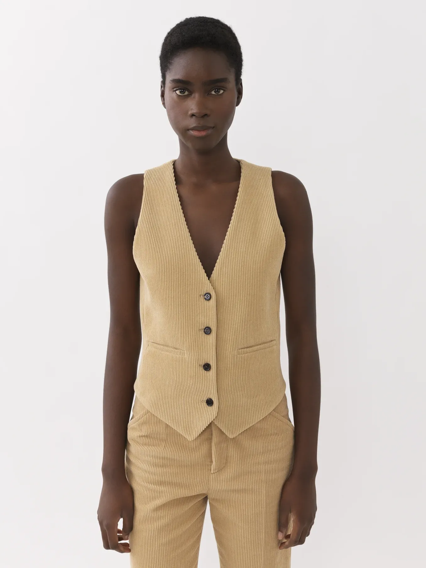 Vestes-Chloé Gilet D'Homme Classique Pearl Beige