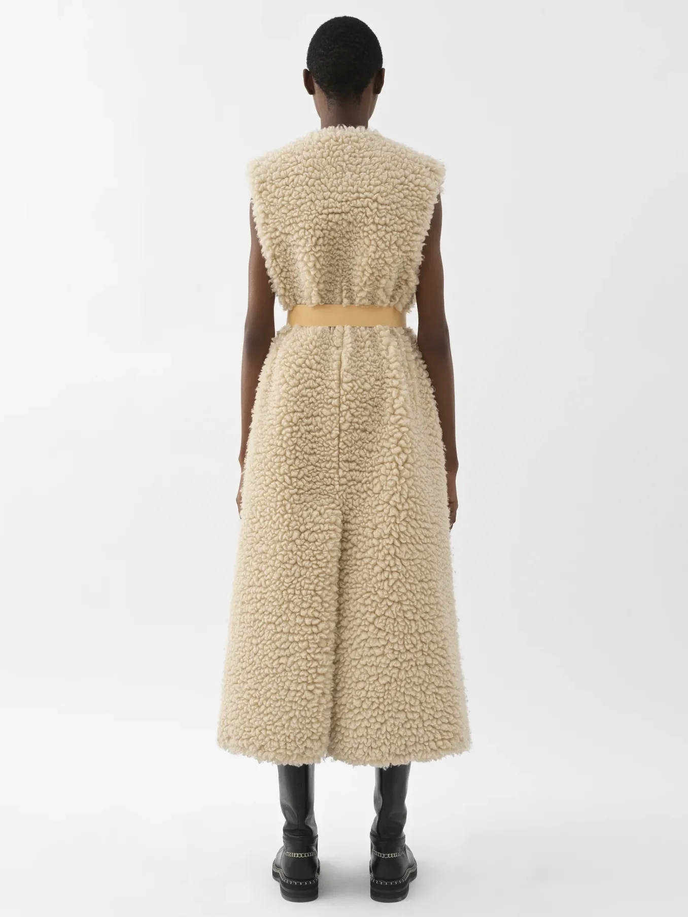 Manteaux-Chloé Gilet Long Ceinture Soften Brown