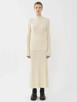 Maille-Chloé Jupe Droite Lovely White