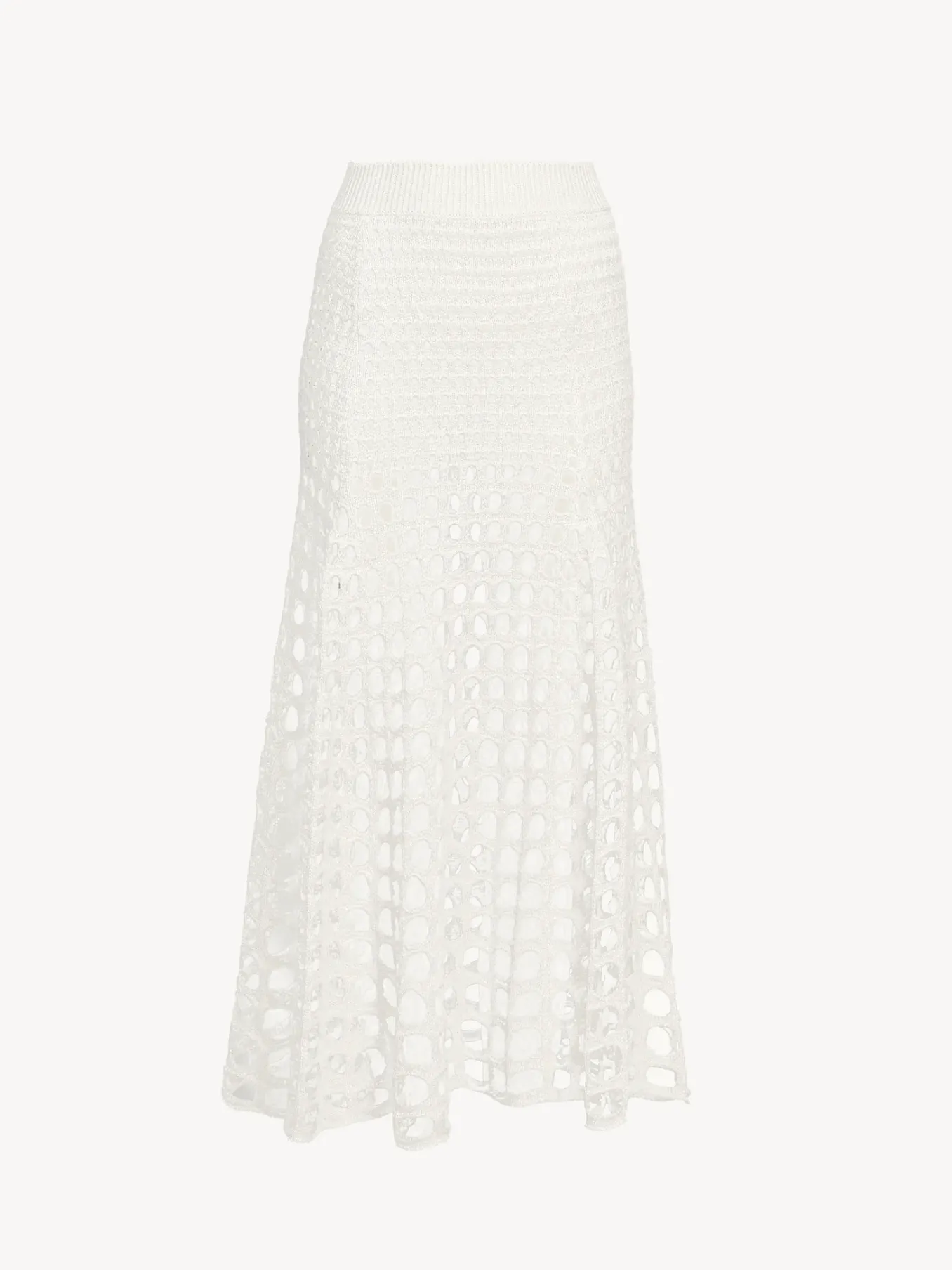 Maille-Chloé Jupe Longue Evasee Blanc