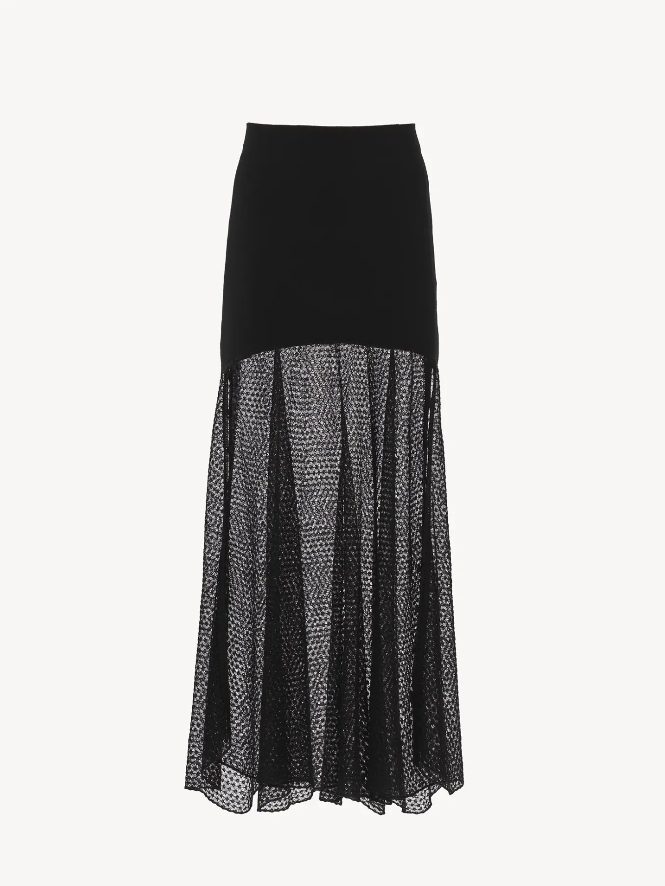 Maille-Chloé Jupe Longue Evasee Noir