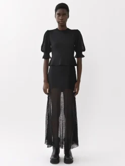 Maille-Chloé Jupe Longue Evasee Noir