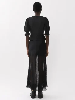 Maille-Chloé Jupe Longue Evasee Noir