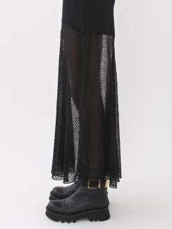Maille-Chloé Jupe Longue Evasee Noir