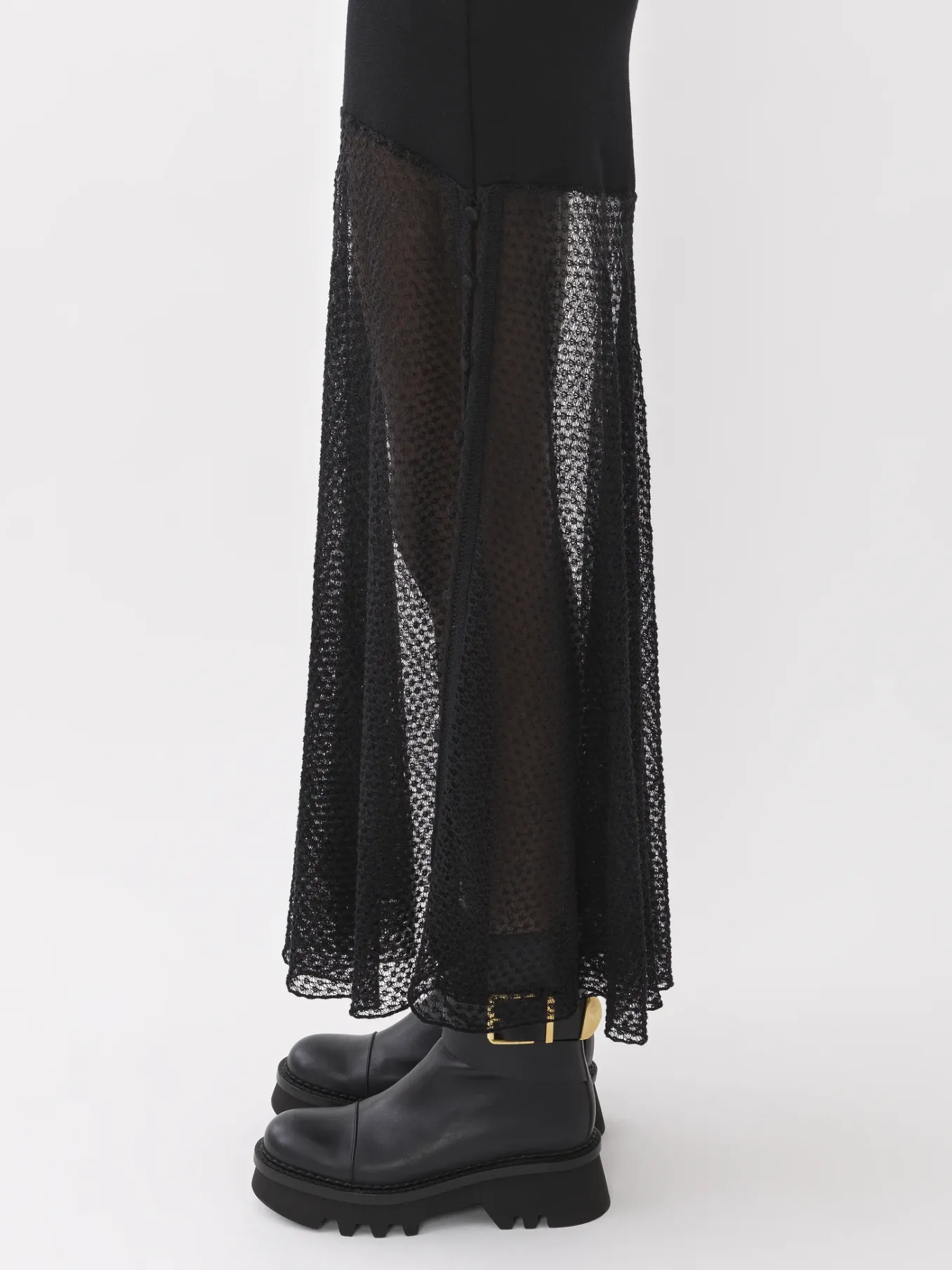 Maille-Chloé Jupe Longue Evasee Noir