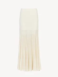 Maille-Chloé Jupe Longue Evasee Iconic Milk