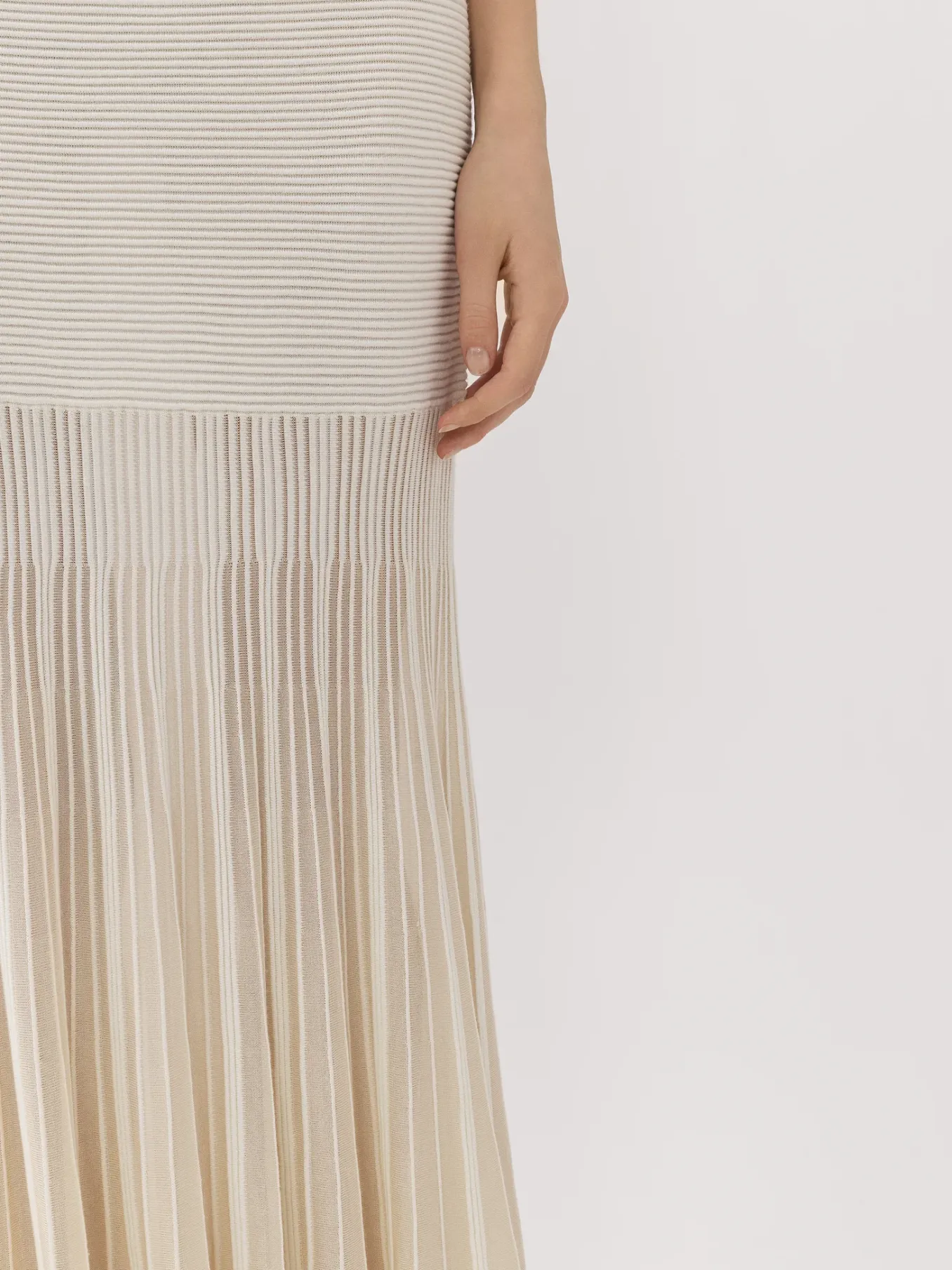 Maille-Chloé Jupe Longue Evasee Iconic Milk