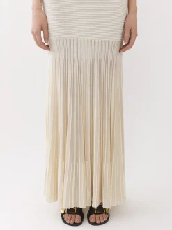 Maille-Chloé Jupe Longue Evasee Iconic Milk