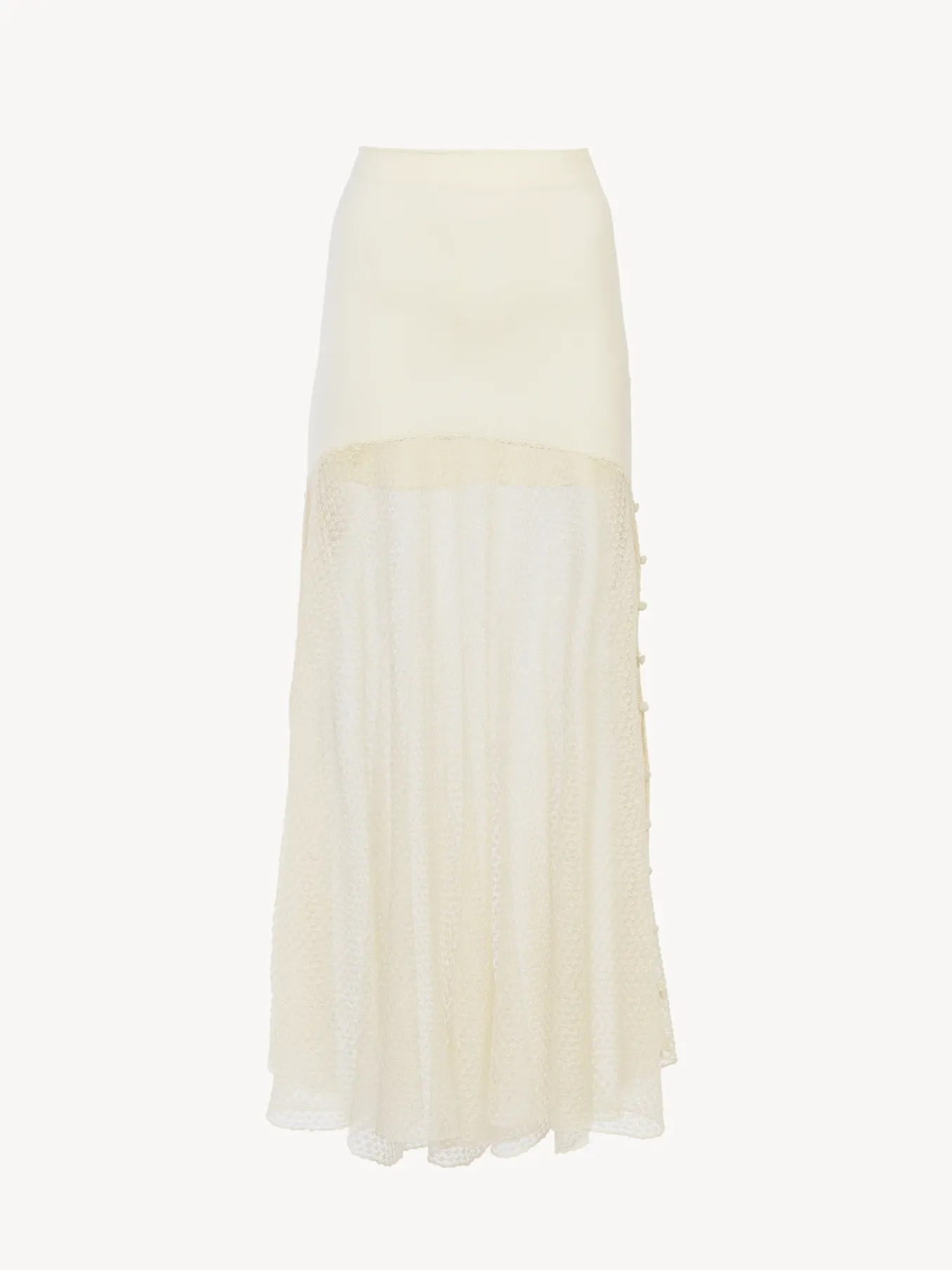 Maille-Chloé Jupe Longue Evasee Iconic Milk