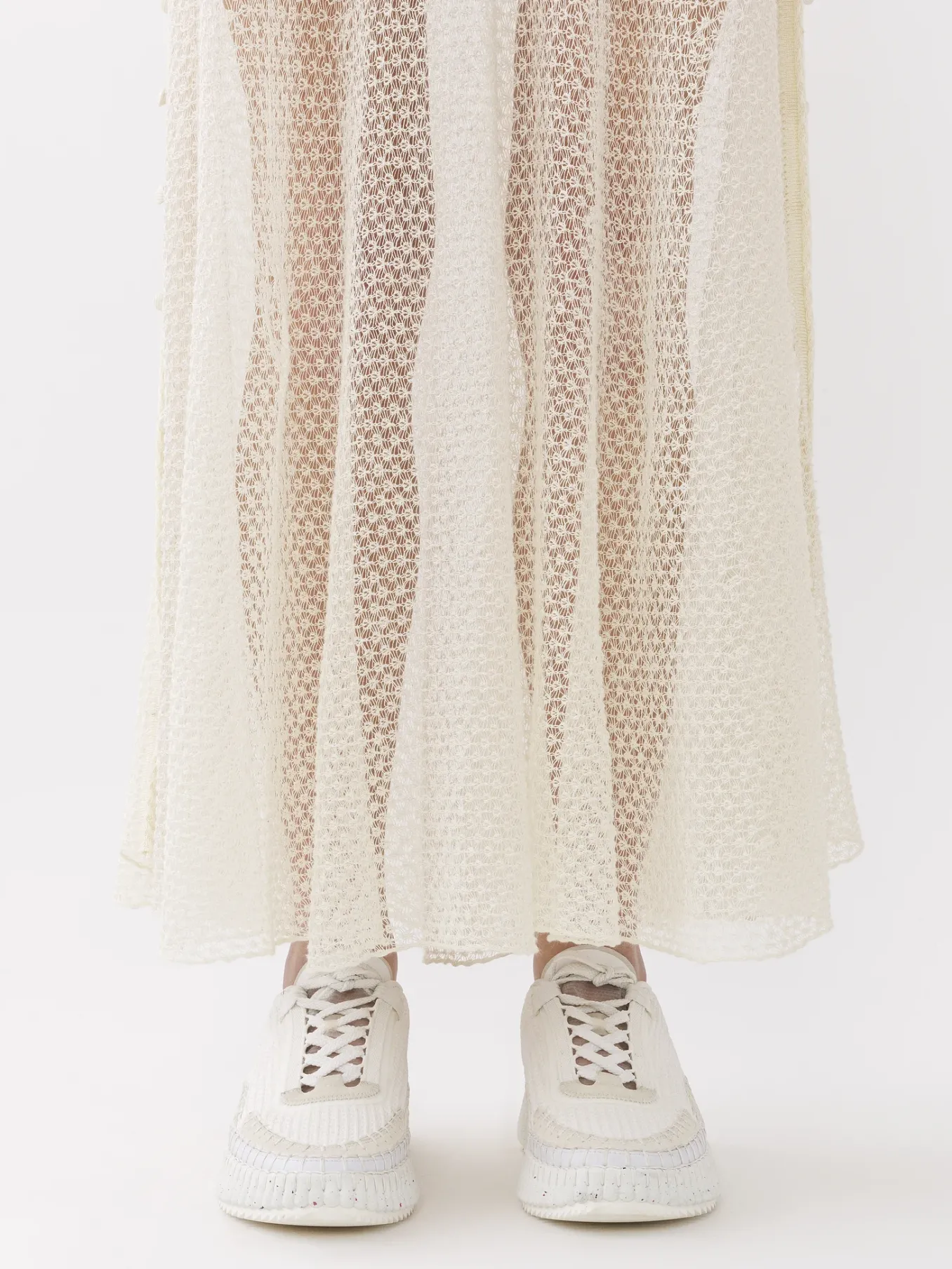 Maille-Chloé Jupe Longue Evasee Iconic Milk