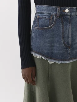 Denim-Chloé Jupe Longue Evasee Blue - Green 1