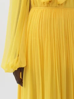 Jupes-Chloé Jupe Maxi Plissee Dark Honey