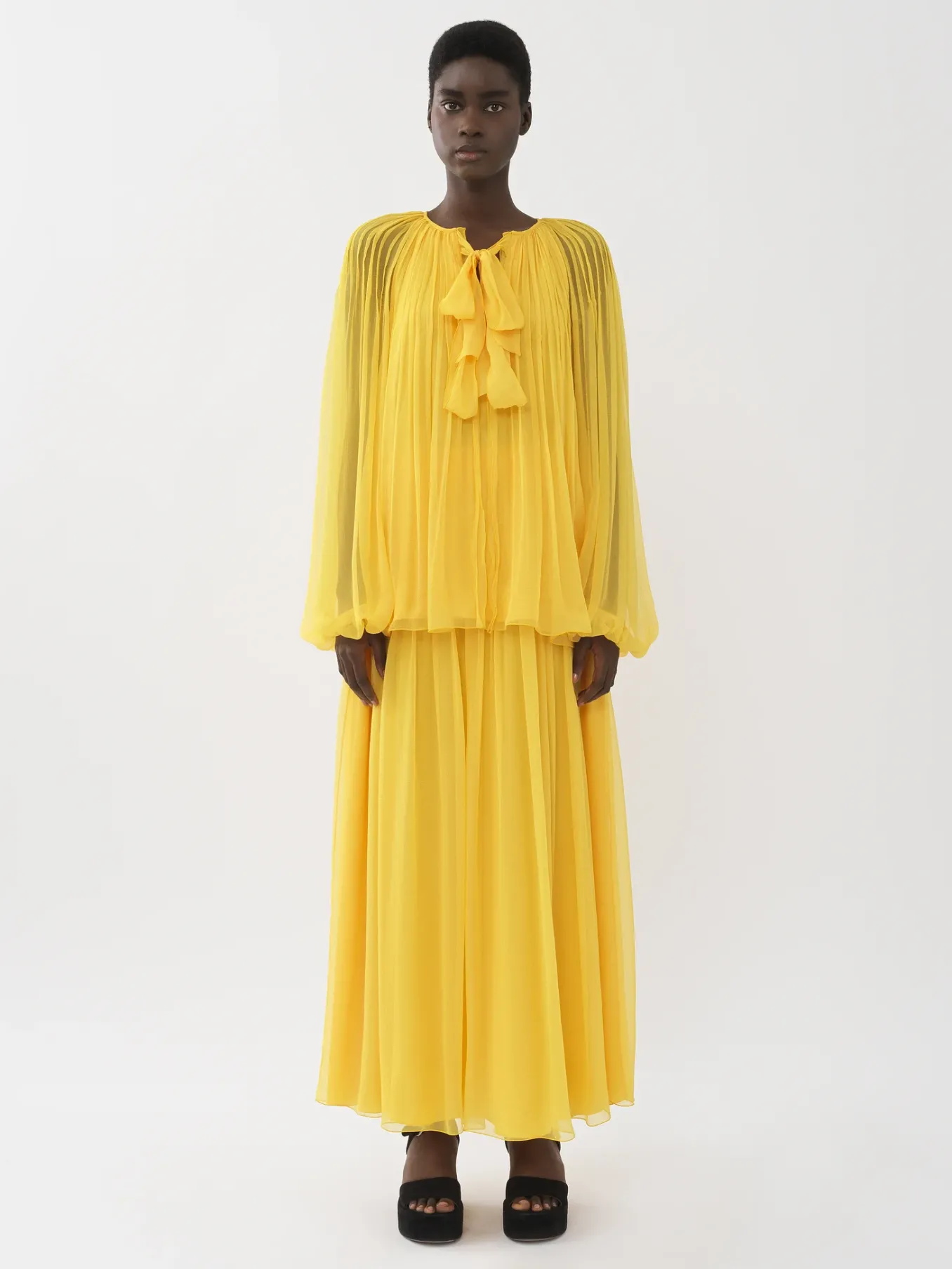 Jupes-Chloé Jupe Maxi Plissee Dark Honey