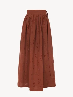 Tenues De Plage-Chloé Jupe Maxi Portefeuille Paloma Chloe X Eres Red Ochre