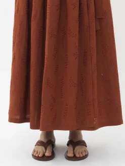 Tenues De Plage-Chloé Jupe Maxi Portefeuille Paloma Chloe X Eres Red Ochre