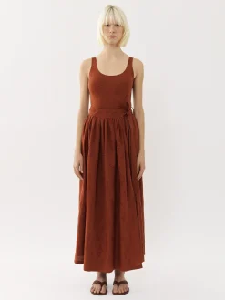 Tenues De Plage-Chloé Jupe Maxi Portefeuille Paloma Chloe X Eres Red Ochre