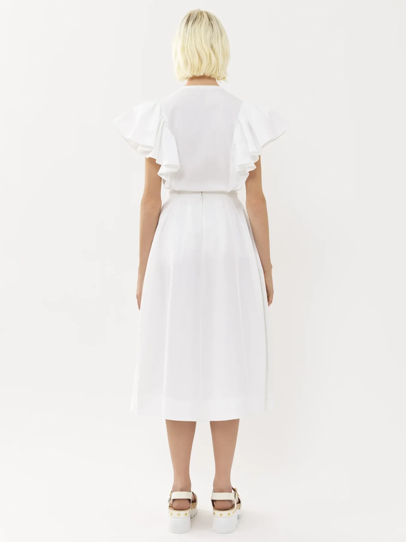 Jupes-Chloé Jupe Midi Boule Blanc