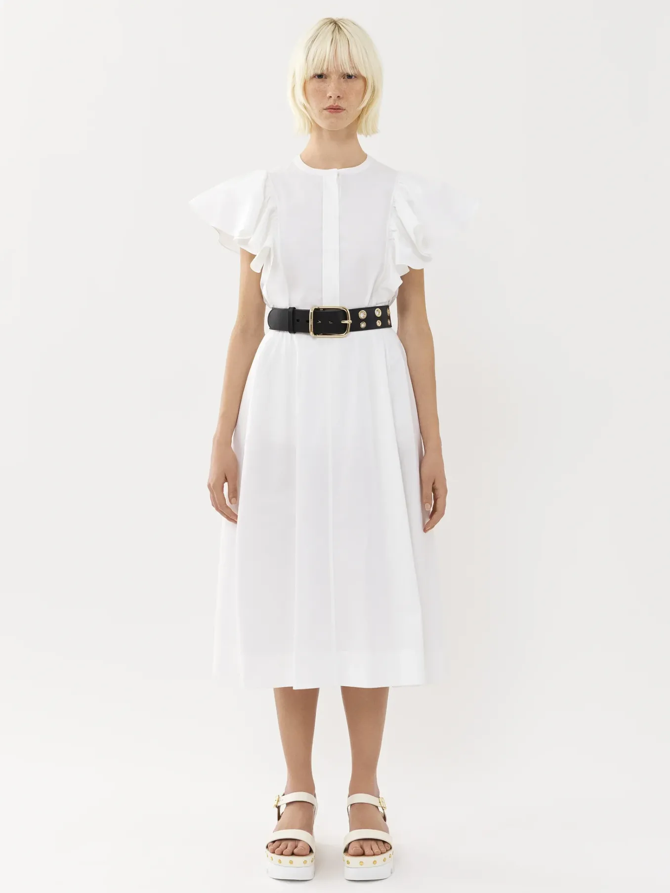 Jupes-Chloé Jupe Midi Boule Blanc