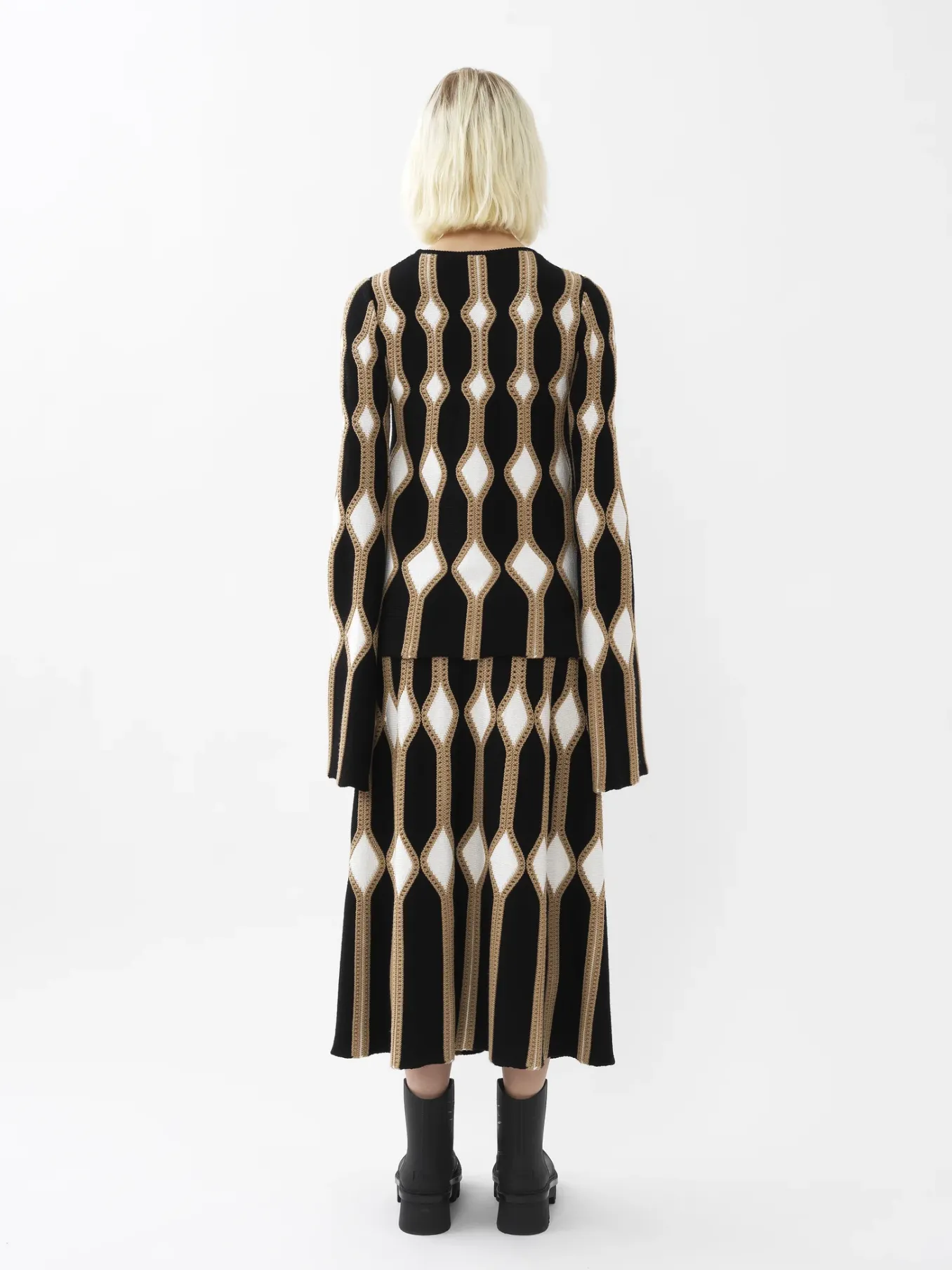 Maille-Chloé Jupe Midi Evasee Desertic Brown