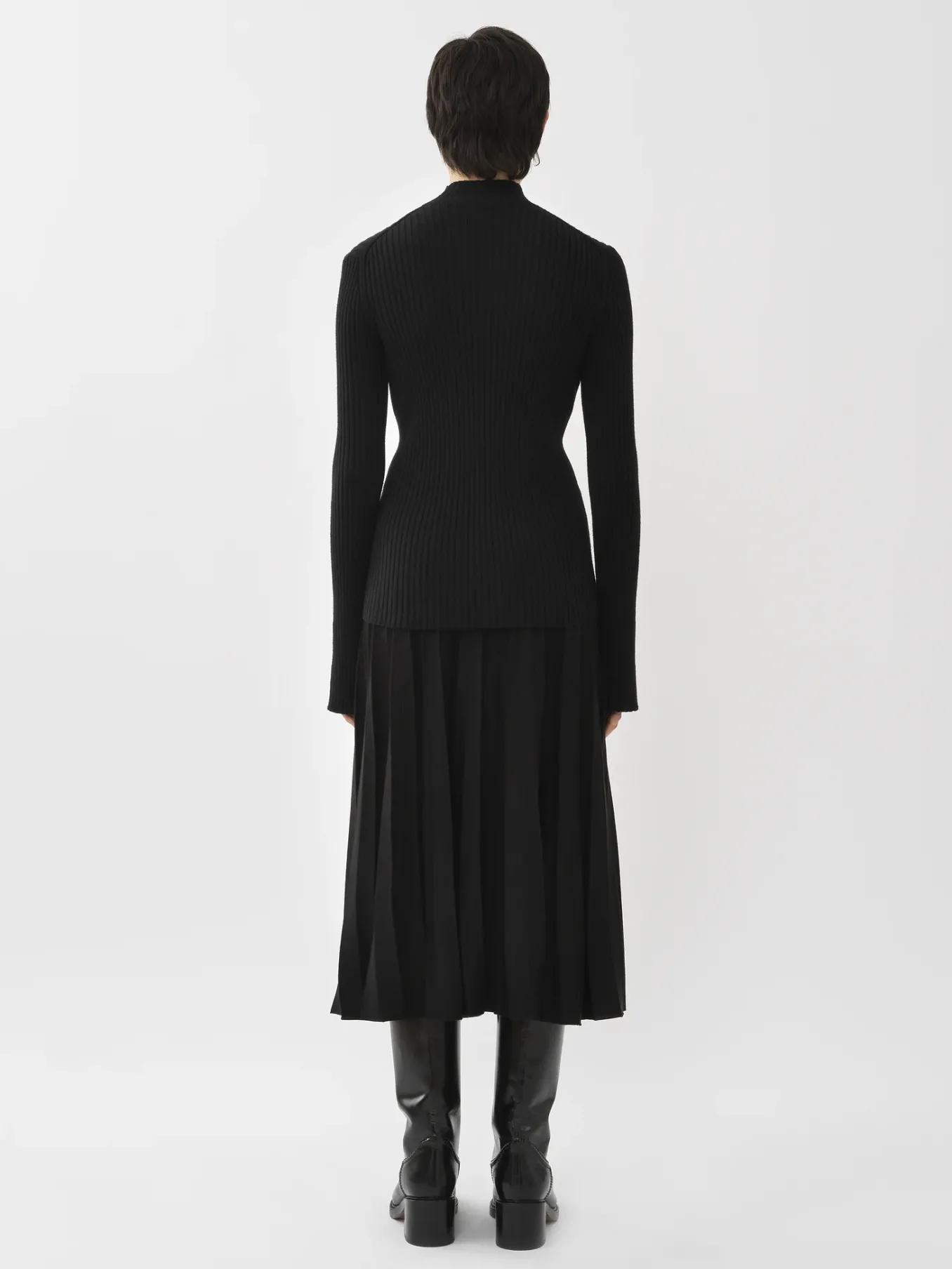 Maille-Chloé Jupe Midi Evasee Noir