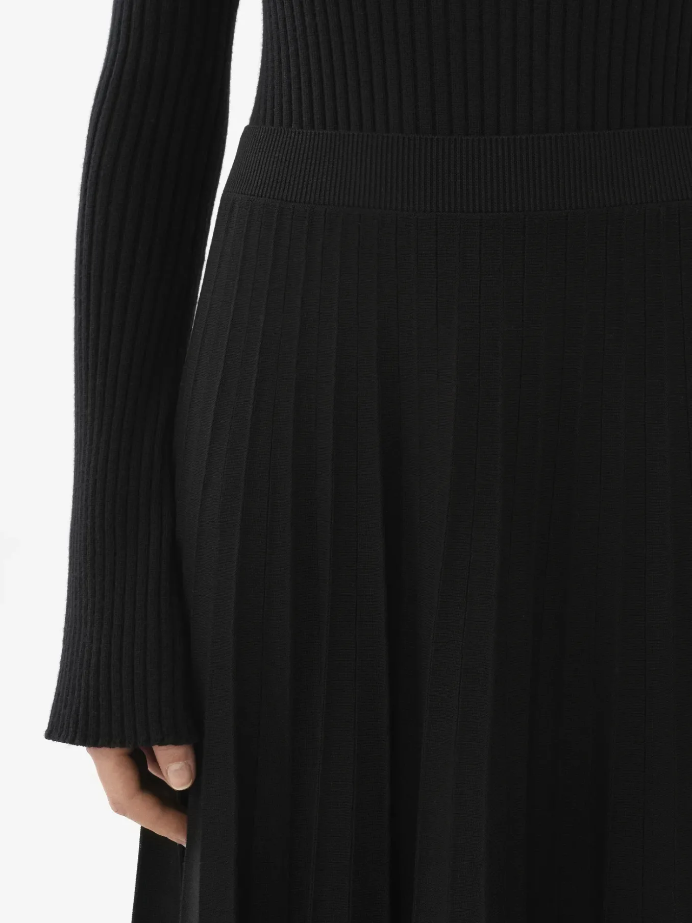 Maille-Chloé Jupe Midi Evasee Noir