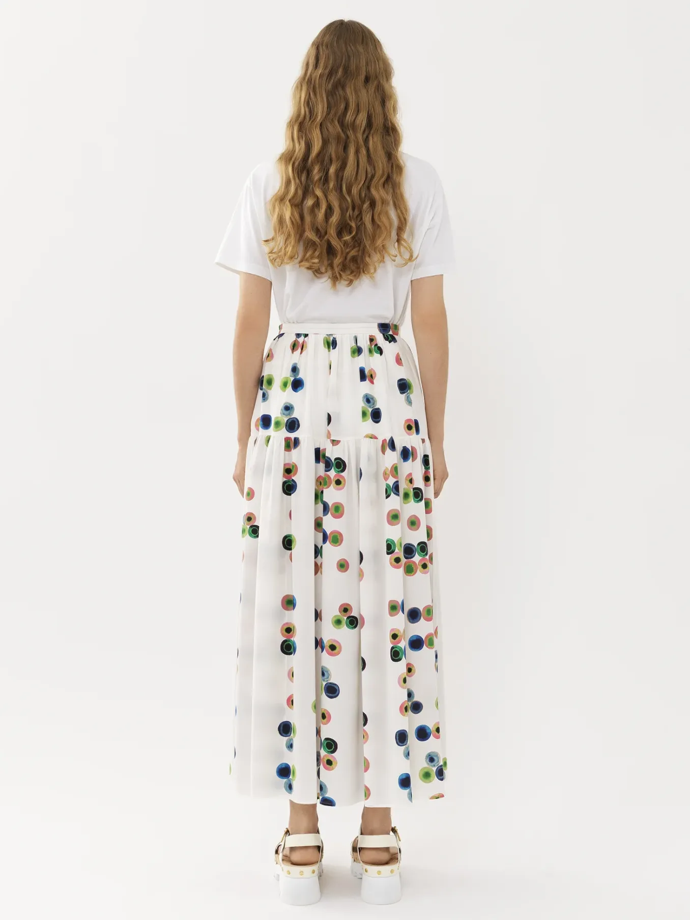 Jupes-Chloé Jupe Midi Froncee Multicolor 1